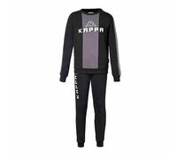 Kappa Tuta bambino ragazzo in 100% cotone French Terry. Tuta Full Zip in Felpina Leggera Ideale per l’autunno e la primavera. Kappa Back To School. (IT, Età, 8 anni, Regular, art.56 Nero)