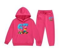 Tuta da Bambino Set 2 Pezzi Sei Seven 6 7 Funny 67 Gen Alpha Slang 6-7 Meme School Pullover Felpa con cappuccio Manica Lunga Termale Basic Pullover Caldi e Pantaloni Tuta per il Tempo Libero, rosa 2