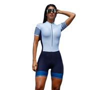 Tuta da ciclismo da donna, a maniche corte, da triathlon, abbigliamento da ciclismo, 6, X-Large