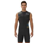 Tuta da ciclismo da uomo, con imbottitura in gel, monopezzo, design sublimato, XXL