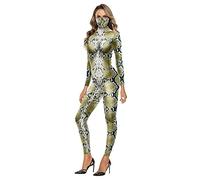 Tuta da Donna a Maniche Lunghe con Stampa Serpente Stampata in 3D, Tuta da Gioco di Halloween Anime Cosplay (Color : Woman, Size : S)