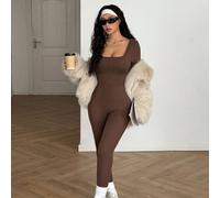 Tuta da donna AITYI Studio, casual e comoda, alla moda e sexy, aderente, senza schienale, adatta per uso quotidiano, sport all'aperto, laurea, ritorno a scuola, Natale, autunno/inverno, lavorata a mag