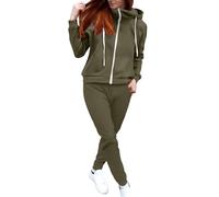 Tuta da donna con stampa Leopardo Abiti Maglione con Cappuccio e Jogging Pantaloni Set di Sport Palestra Atletica Fitness Tenuta 2 Pezzi Tracksuit Set Loungewear Grande Taglia Abbigliamento, 01#verde