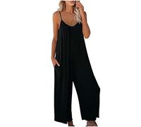 Tuta da Donna Pagliaccetto, Romper Strap Loose Casual Women Long Pocket Jumpsuit Playsuit Print Women's Jumpsuit Tute Intere