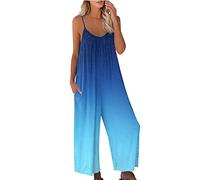 Tuta da Donna Pagliaccetto, Romper Strap Loose Casual Women Long Pocket Jumpsuit Playsuit Print Women's Jumpsuit Tute Intere