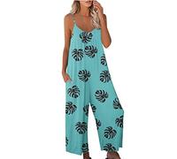 Tuta da Donna Pagliaccetto, Romper Strap Loose Casual Women Long Pocket Jumpsuit Playsuit Print Women's Jumpsuit Tute Intere