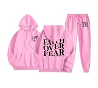 Tuta da donna per il tempo libero Complete Sportiva Casual Cotone Elegante Fitness Leggero Ginnastica Autunno Inverno Curvy Pullover Felpa Senza Cappuccio E Jogging Pantaloni Tutta Casa Taglie Forti T