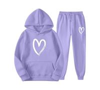 Tuta da donna per il tempo libero Completi Sportivi Leggero 2 Pezzi Due Cotone Jogging Completo Palestra Sportivo Ginnastica Curvy Felpa con Cappuccio e Pantaloni Larghi Autunno Inverno