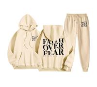 Tuta da donna per il tempo libero elegante Cotone Fitness Completo Sportivo Ginnastica 2 Pezzi Curvy Pullover Felpa Senza Cappuccio E Jogging Pantaloni Casa Yoga Sportswear