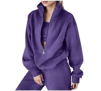 Tuta da donna per il tempo libero Set Salotto Ginnastica Maniche Lunghe Fitness Cotone Completo Sportivo 2 Pezzi Curvy Felpa con Cappuccio Pantaloni Vita Alta Abbigliamento Yoga Sportswear