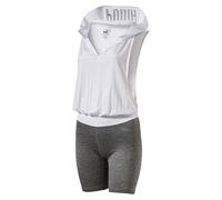 Tuta da donna Puma EN Pointe Q2 tuta, Bianco Medio Grigio Heather, L