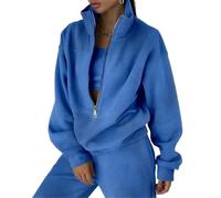 Tuta da donna Set completo Lounge Wear Set 2 pezzi da donna in pile tute comode a maniche lunghe Activewear con zip cappotto top pantaloni set moda casual tuta termica autunno inverno, 3, XL