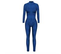 Tuta da donna super eroe mistica per cosplay, a pois blu, a maniche lunghe, costume per Halloween, taglia L