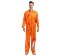Tuta da donna verde per Halloween con schizzi di sangue, costume per prigionieri, vestito performance, per feste a tema e spettacoli, set da allenamento per bambini (A, L)