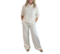 Tuta Da Ginnastica Donna 2 Pezzi Completi Palestra Manica Lunga Girocollo Completo Da Ginnastica Tuta Sportiva Casual Set Top E Pantaloni a Gamba Larga Tute Per Jogging Fitness Yoga Da Casa Autunno