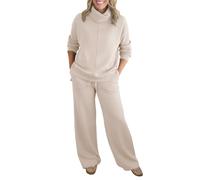 Tuta Da Ginnastica Donna 2 Pezzi Completi Palestra Manica Lunga Girocollo Completo Da Ginnastica Tuta Sportiva Casual Set Top E Pantaloni a Gamba Larga Tute Per Jogging Fitness Yoga Da Casa Autunno