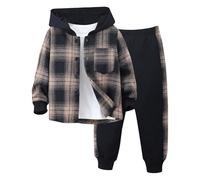 Tuta da ginnastica per bambini Felpata Set Tute 2 Pezzi Abbigliamento Funky Completa Maniche Lunghe e Pantaloni Tinta Unita Felpa Joggers Felpe Ragazzi Con Cappuccio
