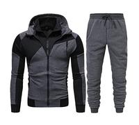 Tuta Da Ginnastica Uomo Set Sportive Completo unisex per il tempo libero Taglie Forti Casual Abbigliamento Jogging Slim Fit Tinta Unita felpa con cappuccio e pantaloni