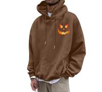 Tuta da jogging 18 maglione casual con cappuccio per Halloween da uomo felpa da uomo strappata, marrone, XXL