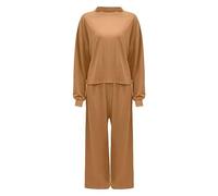 Tuta da jogging da donna, in 2 pezzi, per autunno e inverno, per il tempo libero, per la casa, a maniche lunghe, a gamba larga, pantaloni sportivi da donna a maniche lunghe, abbigliamento sportivo da