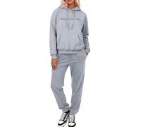 Tuta da jogging da donna, in pile, in due pezzi, con stampa JESUS LOVES YOU, 2 pezzi, tuta da jogging con cappuccio e pantaloni da jogging, in cotone, per il tempo libero, #286, S