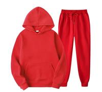 Tuta da jogging da donna, set lungo, da 2 pezzi, oversize, per il tempo libero, con cappuccio + pantaloni da jogging a vita alta, 2 pezzi, tuta sportiva baggy comoda, tuta sportiva Y2K, RD1, M