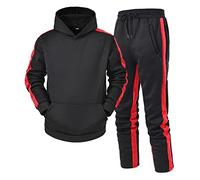 Tuta da jogging da uomo, con tasche, con cappuccio e pantaloni da jogging, per il tempo libero, da jogging, set da 2 pezzi, tuta sportiva a maniche lunghe, con cappuccio, tinta unita