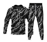 Tuta da jogging da uomo, in poliestere, 2 pezzi, a, L