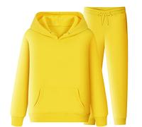 Tuta da jogging da uomo, traspirante, per la casa, 2 pezzi, abbigliamento sportivo, tuta da uomo, con cappuccio, leggera, per tutti i giorni, sport, club, giallo., XL