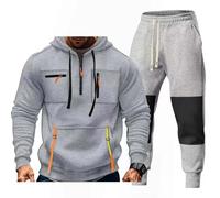Tuta da Jogging da Uomo - Tuta in Cotone Y2K - Felpe con Cappuccio E Pantaloni - con Tasche E Cerniera - Autunno Inverno - Tuta Sportiva da Palestra, Fitness E Tempo Libero