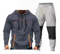 Tuta da Jogging da Uomo - Tuta in Cotone Y2K - Felpe con Cappuccio E Pantaloni - con Tasche E Cerniera - Autunno Inverno - Tuta Sportiva da Palestra, Fitness E Tempo Libero