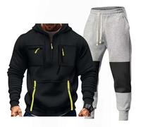 Tuta da Jogging da Uomo - Tuta in Cotone Y2K - Felpe con Cappuccio E Pantaloni - con Tasche E Cerniera - Autunno Inverno - Tuta Sportiva da Palestra, Fitness E Tempo Libero