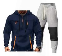 Tuta da Jogging da Uomo - Tuta in Cotone Y2K - Felpe con Cappuccio E Pantaloni - con Tasche E Cerniera - Autunno Inverno - Tuta Sportiva da Palestra, Fitness E Tempo Libero