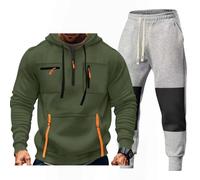 Tuta da Jogging da Uomo - Tuta in Cotone Y2K - Felpe con Cappuccio E Pantaloni - con Tasche E Cerniera - Autunno Inverno - Tuta Sportiva da Palestra, Fitness E Tempo Libero