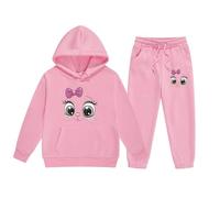 Tuta da jogging per bambini e ragazze, set classico per il tempo libero, per lo sport, per il fitness, con cappuccio e pantaloni da jogging Loungewear 2-13 anni, Colore: rosa., 10-11 Jahre