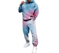 Tuta da jogging, set da uomo, logo New York con sfumatura di colore, tuta sportiva a due pezzi a maniche lunghe con cappuccio e pantaloni da jogging Y2K Set comodo tuta fitness ampia stampa tempo