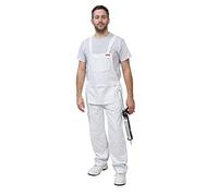 Tuta da lavoro ProDec con pettorina e bretella per uomo e donna, 100% cotone assorbente, tuta da lavoro bianca, salopette da decoratore per uomo e donna, marsupio da imbianchino