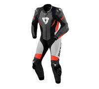 Tuta da moto in pelle nera e rossa Revit Control 56