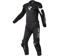 Tuta da moto in pelle Street Racer Fast Track 2.1 nera-bianca 54
