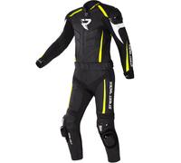 Tuta da moto in pelle Street Racer Fast Track 2.1 nero-giallo fluo-bianco 58