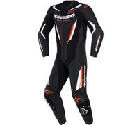 Tuta da moto intera Alpinestars GP FORCE V2 nera-bianca-rosso fluo 54