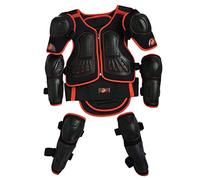 Tuta da moto per bambini, protezione per petto, colonna vertebrale, schiena, braccia, gomiti, ginocchia, motocross, corsa, sci, pattinaggio, protezioni di sicurezza sportive, 3 colori (rosso, S)