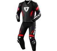 Tuta da moto Revit Argon 3 due pezzi nero-rosso fluo 50