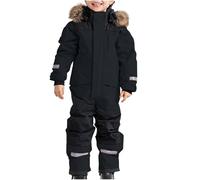 Tuta da Neve Impermeabile e Calda per Bambini, per Bambini, Esterni, Invernale, A01-nero 10-11 Anni