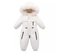 Tuta da neve invernale per bambini maschi e femmine impermeabile antivento tuta da sci per bambini piccoli con cerniera imbottita di piuma tuta con cappuccio regolabile in vita giacca calda capospalla