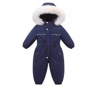 Tuta da neve invernale per bambini maschi e femmine impermeabile antivento tuta da sci per bambini piccoli con cerniera imbottita di piuma tuta con cappuccio regolabile in vita giacca calda capospalla