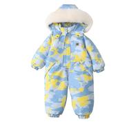 Tuta da neve per bambini bambina pagliaccetti con cappuccio tuta da sci invernale tuta da sci per bambini con cappuccio impermeabile antivento per 12 mesi - 5 anni