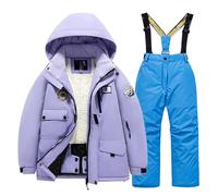 Tuta Da Sci Bambina Due Pezzi Tuta Sci Antivento Tute Impermeabili Completo Caldo Set Con Tasche Piumino E Pantaloni Per All'Aperto Invernali Abbigliamento Neve
