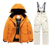 Tuta Da Sci Bambina Due Pezzi Tute Caldo Set Impermeabili Piumino E Pantaloni Con Tasche Completo Imbottiti Tuta Sci Per All'Aperto Antivento Abbigliamento Neve