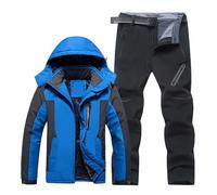 Tuta da sci da uomo, 2 pezzi - Set di giacca e pantaloni da sci da uomo XXL, impermeabile, traspirante, antivento, set da sci, giacca da neve, pantaloni da neve, tuta termica, abbigliamento da sci